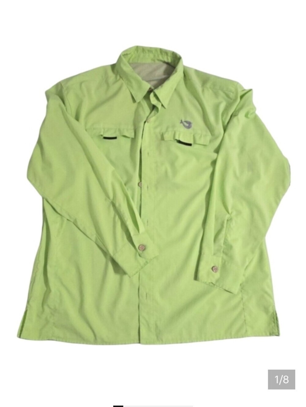 Mojo Preformace Fishing Light Green Button-Up Shirt, Lightweighr, SPF, Outdoor - Picture 9 of 9